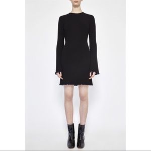 ELLERY Rib Stretch Knit Bell Sleeve LBD Dress 2 Designer XS